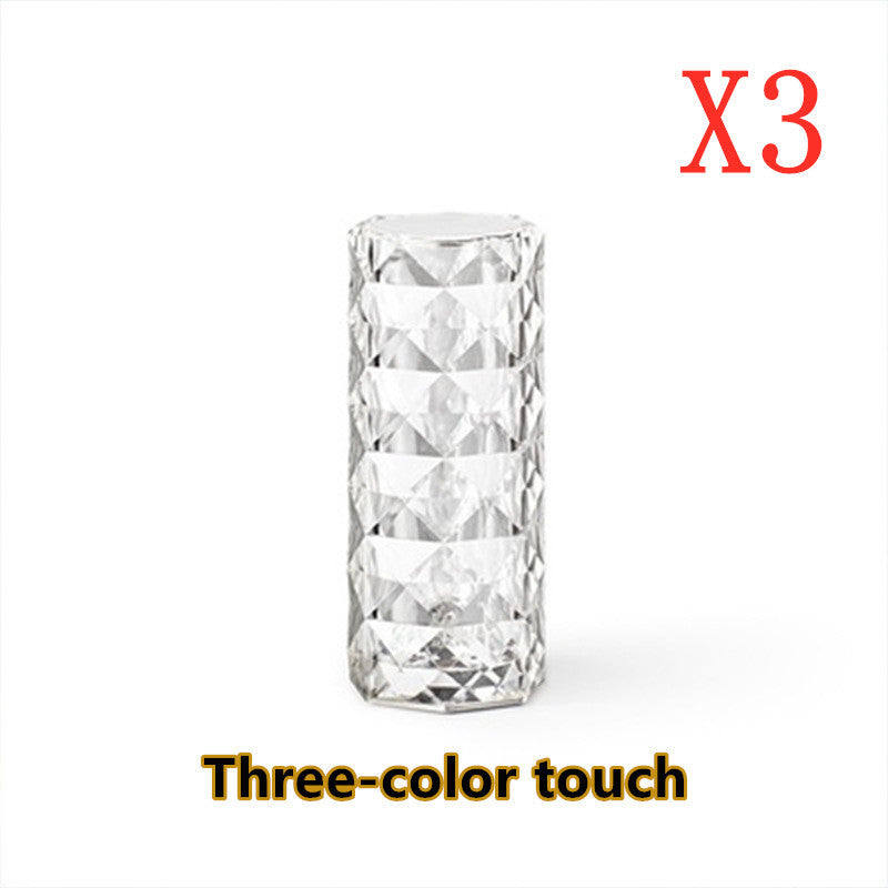 Lámpara de Cristal Nórdica USB con Control Táctil y Efecto Diamante