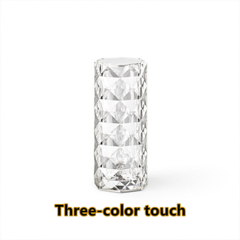 Lámpara de Cristal Nórdica USB con Control Táctil y Efecto Diamante