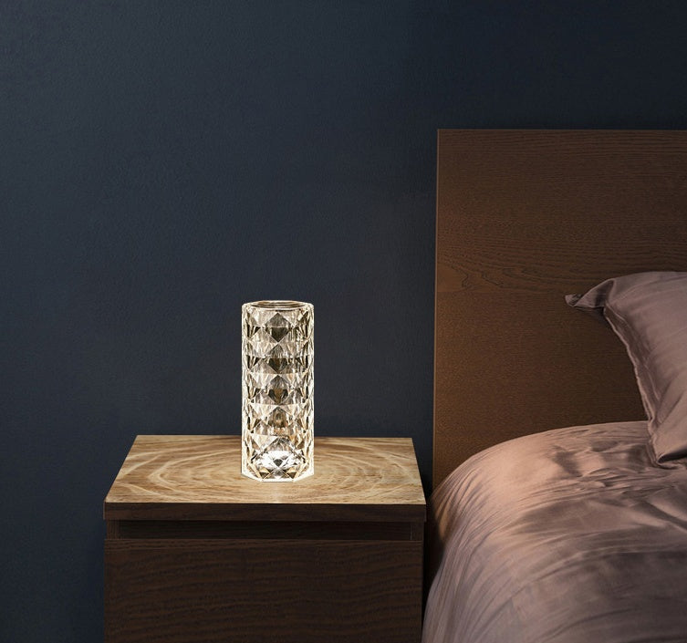 Lámpara de Cristal Nórdica USB con Control Táctil y Efecto Diamante