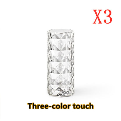 Lámpara de Cristal Nórdica USB con Control Táctil y Efecto Diamante