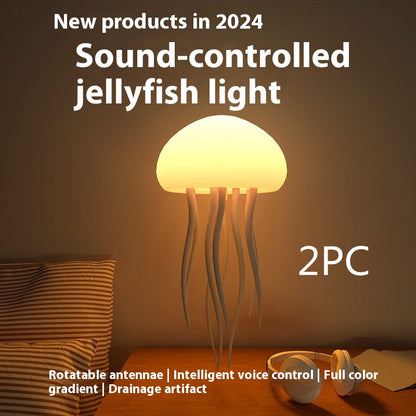 Lámpara LED de medusas decorativa para mesilla o escritorio