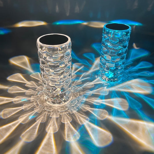 Lámpara de Cristal Nórdica USB con Control Táctil y Efecto Diamante