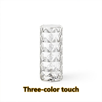 Lámpara de Cristal Nórdica USB con Control Táctil y Efecto Diamante