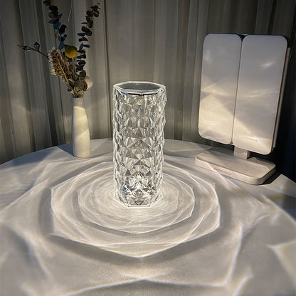 Lámpara de Cristal Nórdica USB con Control Táctil y Efecto Diamante