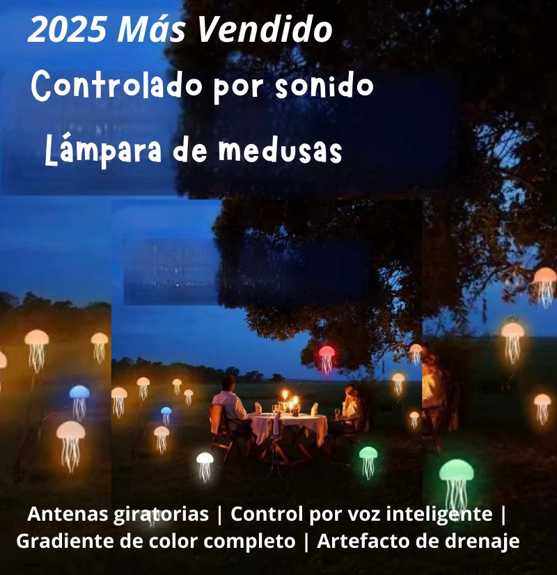 Lámpara LED de medusas decorativa para mesilla o escritorio