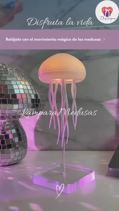Lámpara LED de medusas decorativa para mesilla o escritorio